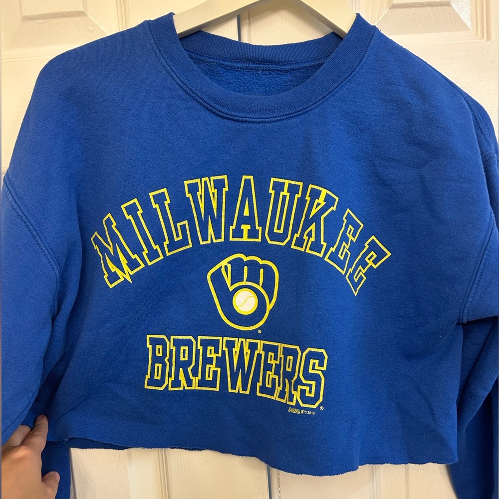 Cropped Brewers Crewneck